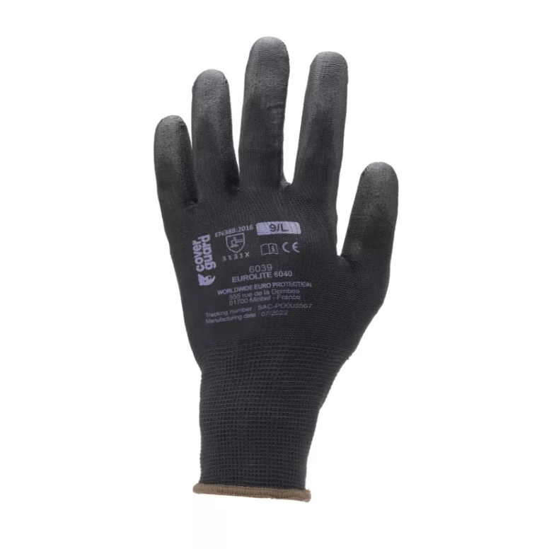 10 pares - Guantes de trabajo Coverguard de poliuretano Eurolite MO6040 riesgos mecánicos