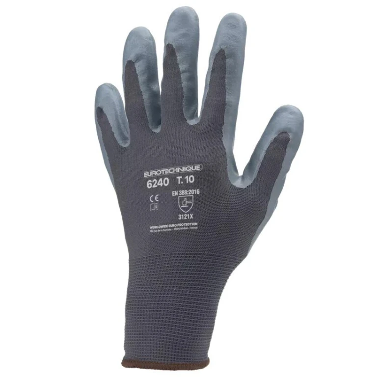 10 pares - Guantes de trabajo Coverguard de nitrilo Eurolite MO6240 riesgos mecánicos