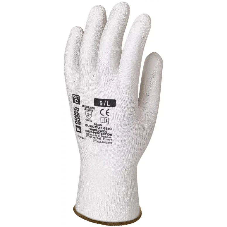 12 pares - Guantes de trabajo Coverguard de poliuretano Eurocut MO6810 anticorte