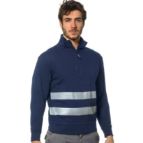 Sudadera de trabajo alta visibilidad con cremallera corta Logica SANZENO1/HV