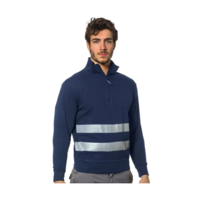 Sudadera de trabajo alta visibilidad con cremallera corta Logica SANZENO1/HV