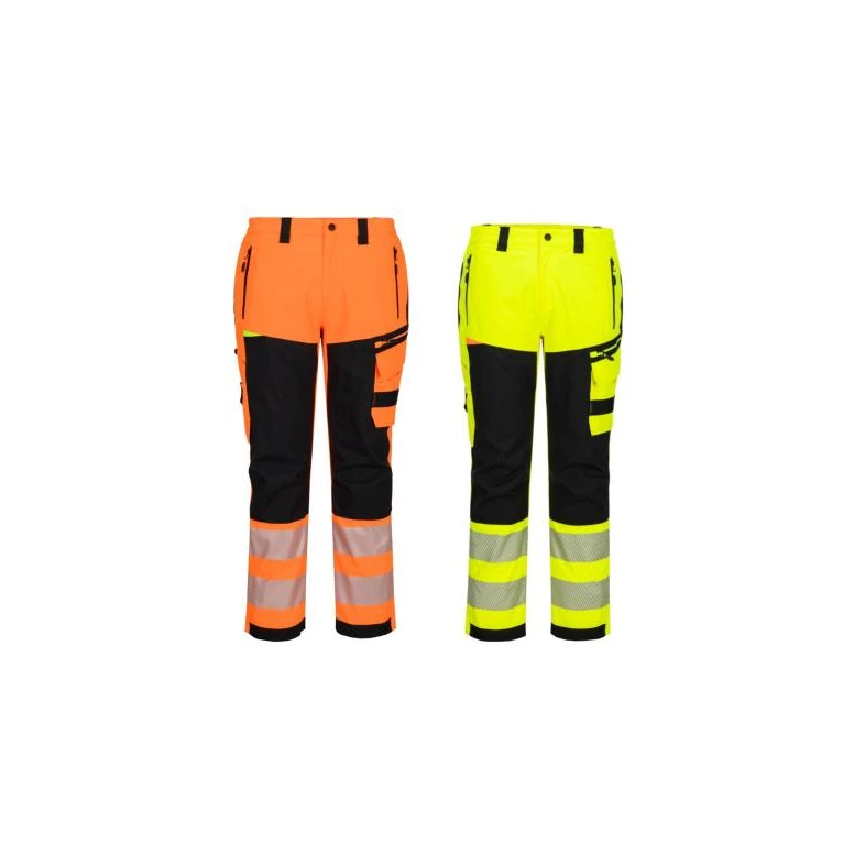 Pantalón de trabajo Portwest alta visibilidad DX448 multibolsillos impermeable