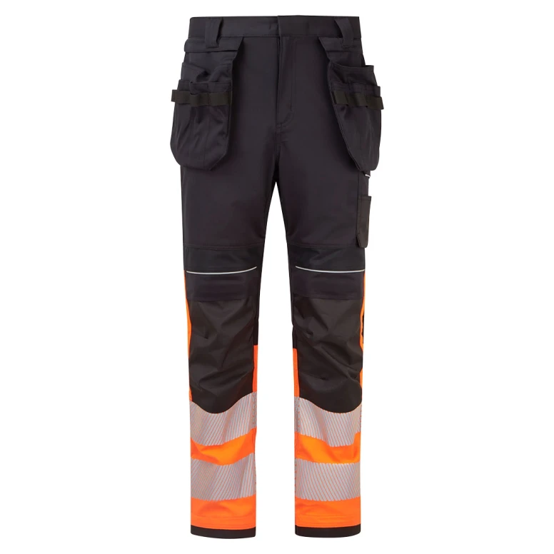 Pantalón de trabajo Portwest alta visibilidad FR452 multibolsillos antiestático ignífugo stretch