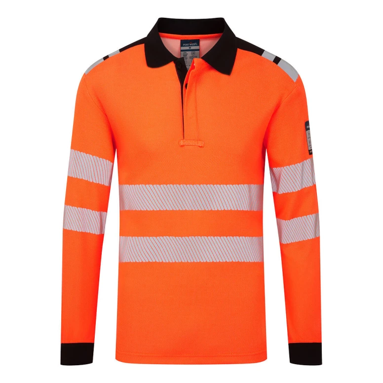 Polo de trabajo Portwest FR734 alta visibilidad manga larga ignífugo