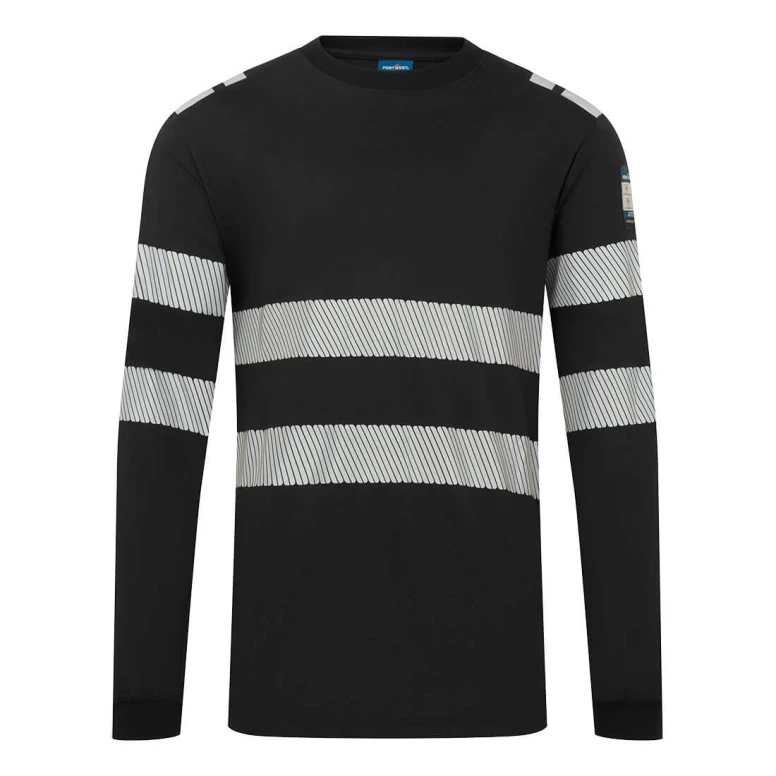 Camiseta de trabajo Portwest FR732 alta visibilidad manga larga ignífuga