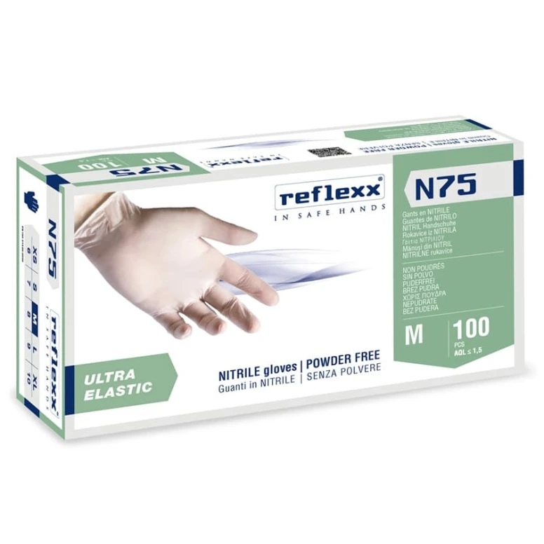 Guantes de nitrilo Reflexx N75 sin polvo