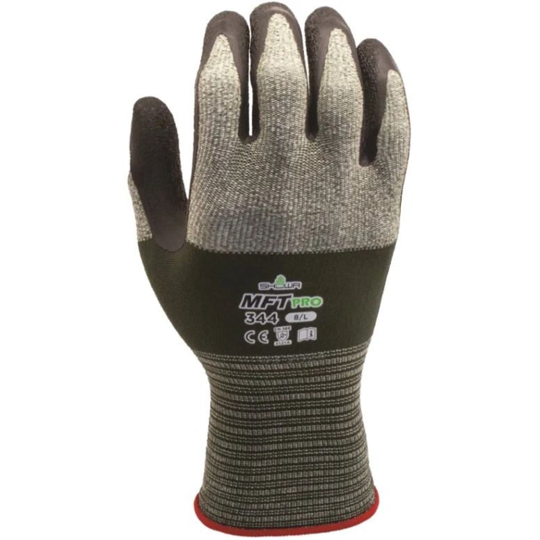 12 Pares - Guantes Showa recubiertos en Látex 344 MFT PRO