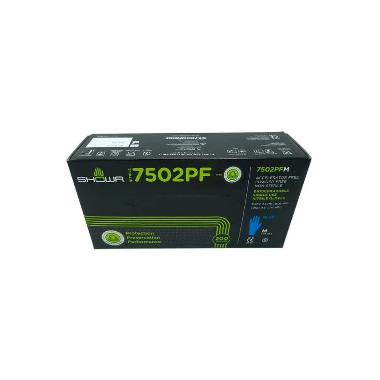 Guantes Showa de Nitrilo en dispensador SH7502PF - 200 piezas