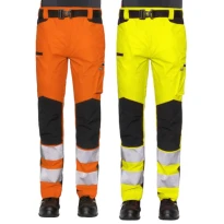 Pantalones de trabajo alta visibilidad multibolsillos stretch Issa Line Extreme Hi Vis 8450NB