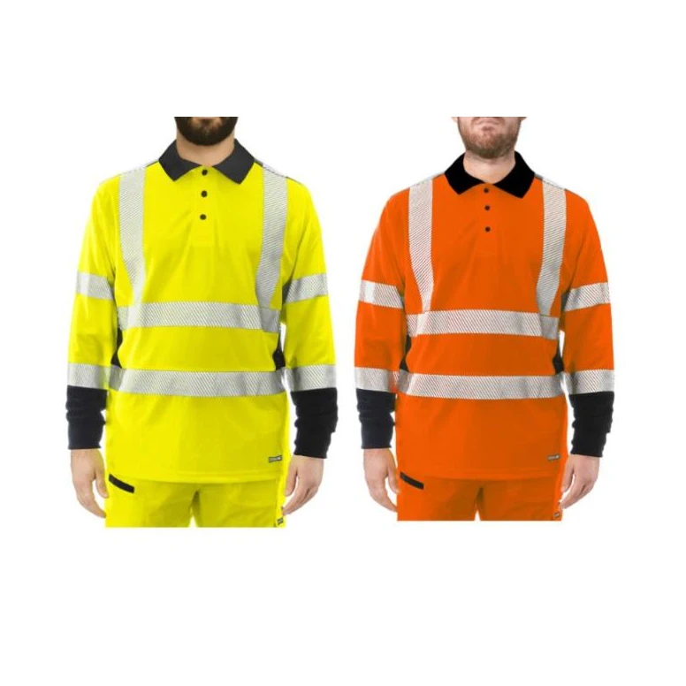 Polo de trabajo alta visibilidad Issa Line Raylong Hi Vis 8195
