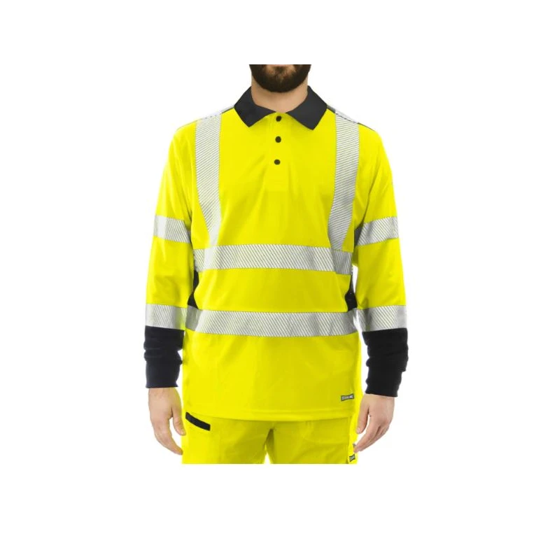 Polo de trabajo alta visibilidad Issa Line Raylong Hi Vis 8195