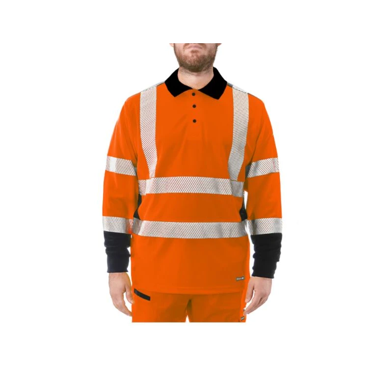 Polo de trabajo alta visibilidad Issa Line Raylong Hi Vis 8195