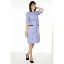 Bata de trabajo Molinel Caroline CAROLINEMTBC/M Multibolsillos Larga Mujer Limpieza Bienestar Con mangas convertibles