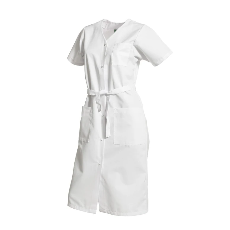 Bata de trabajo Molinel Josy JOSYBFCOTMCBLA Multibolsillos Limpieza Sanitario 100% Algodón Mujer Manga Corta