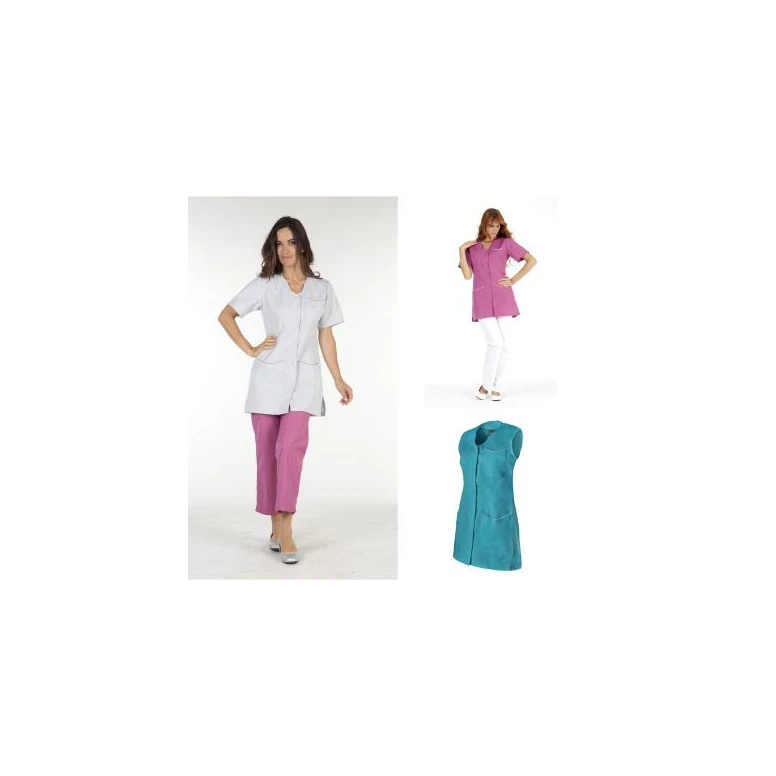 Bata de trabajo Molinel Laurie LAURIEMCBL/BC Multibolsillos Bienestar Sanitario Mujer