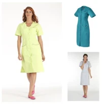 Bata de trabajo Molinel Laurene LAURENEMCAN/LI multibolsillos limpieza mujer manga corta