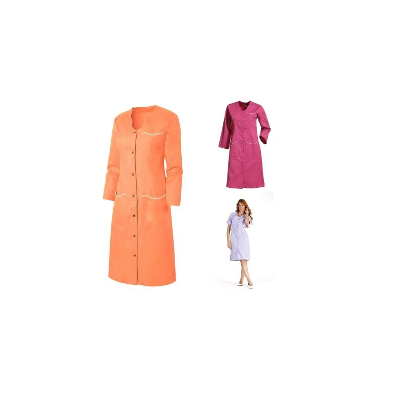 Bata de trabajo Molinel Laurene LAURENEMTOR/B multibolsillos limpieza mujer mangas convertibles