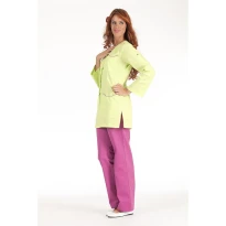Bata de trabajo Molinel Laurie LAURIEMTAN/LI multibolsillos bienestar sanitario mujer con mangas convertibles