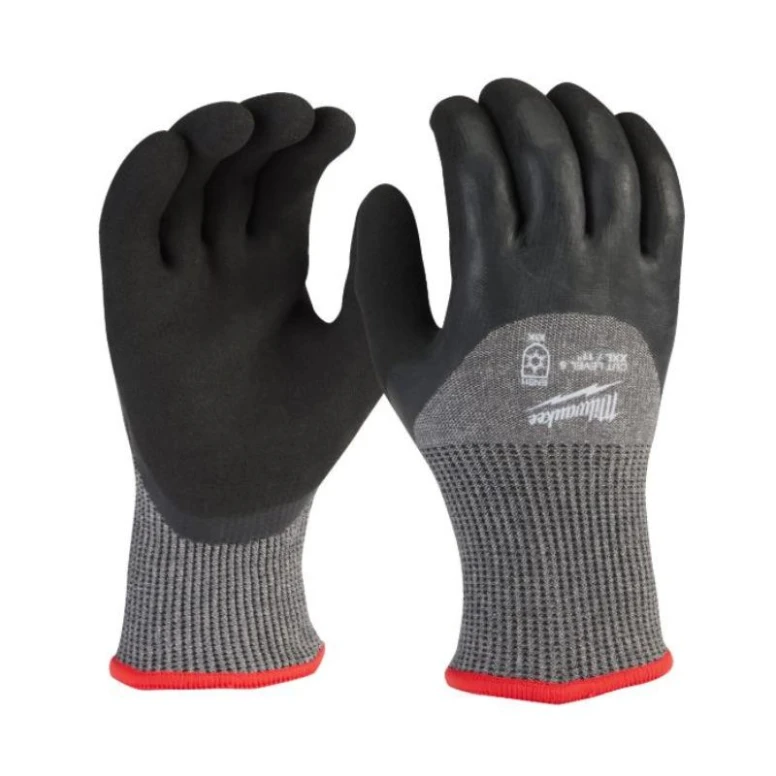 12 Pares - Guantes de Trabajo de Invierno Recubiertos de Látex CAT.5 Corte E Milwaukee 4932479562