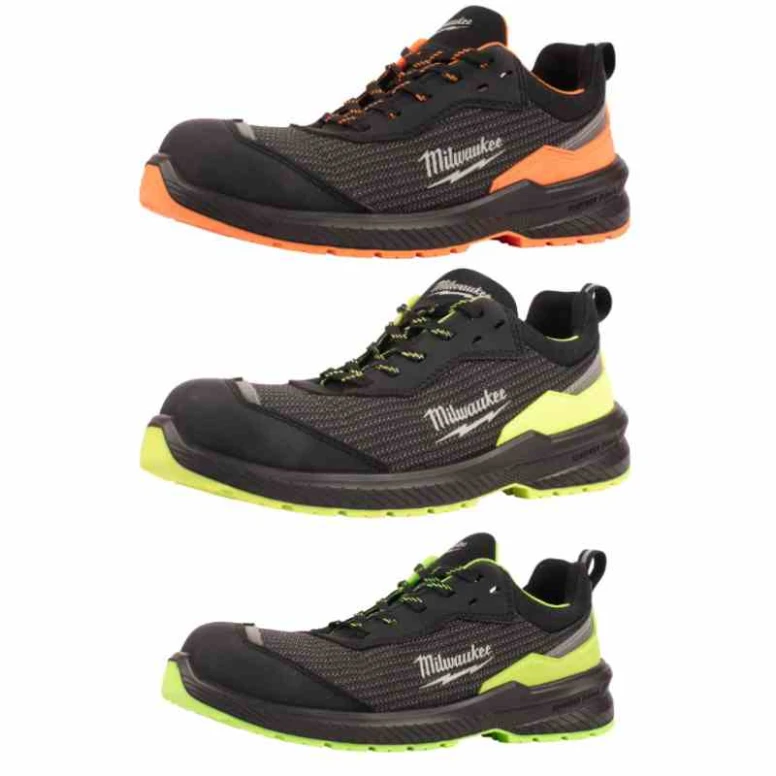 Zapatos de seguridad Milwaukee Flextred Hi-Vis S1PS ESD FO SR bajos sin metal