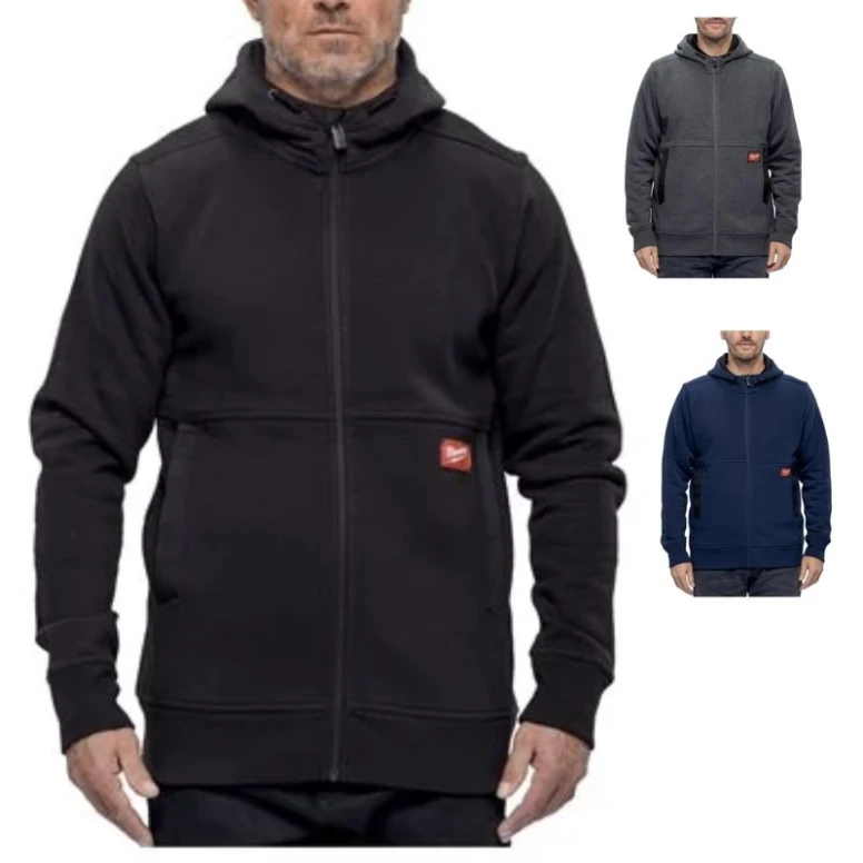 Sudadera de trabajo Milwaukee Gridiron 4932499387 con capucha y cremallera completa