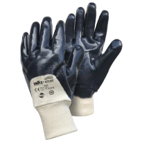 12 Pares - Guantes NBR de calidad TOP sobre soporte de tela/cotón con puño de malla - Dorso ventilado 07270T