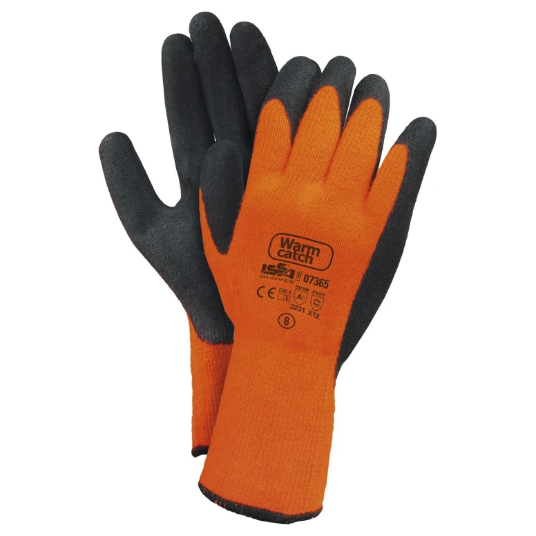 12 Pares - Guantes térmicos invernales recubiertos de nitrilo - Warm Catch Latex Foam ISSA 07365