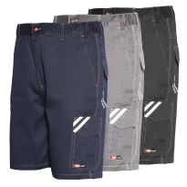 Bermudas de trabajo Start ISSA LINE Stretch 8041B Elásticos multibolsillos de verano