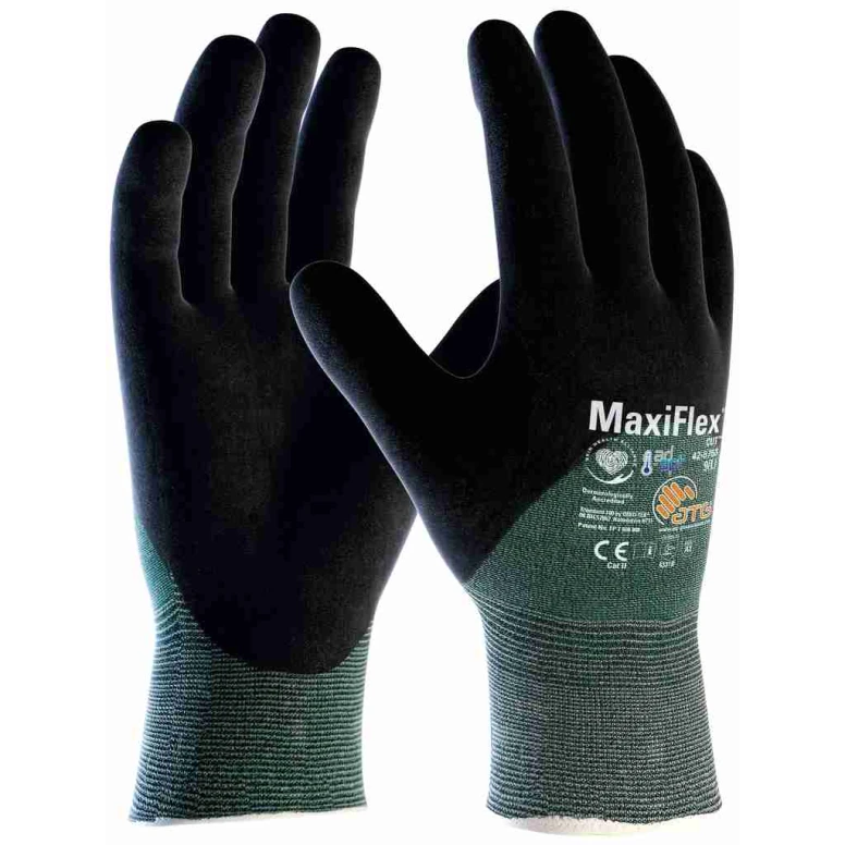 12 pares de guantes de trabajo ATG Maxiflex Cut 42-8753 recubiertos de nitrilo compatibles con pantalla táctil