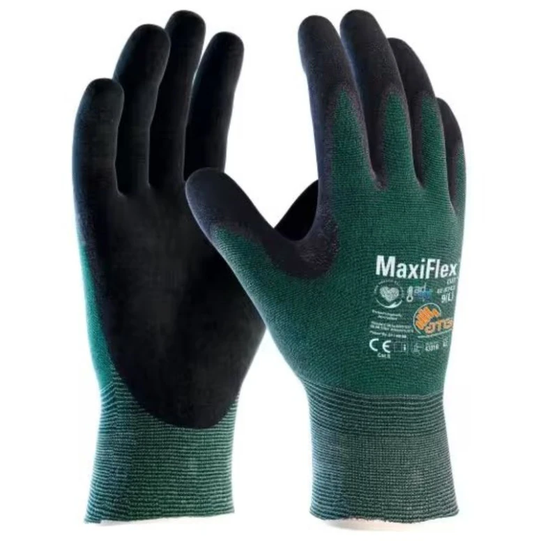12 pares de guantes de trabajo ATG Maxiflex Cut 42-8743 recubiertos de nitrilo compatibles con pantalla táctil