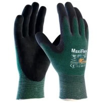 12 pares de guantes de trabajo ATG Maxiflex Cut 42-8743 recubiertos de nitrilo compatibles con pantalla táctil