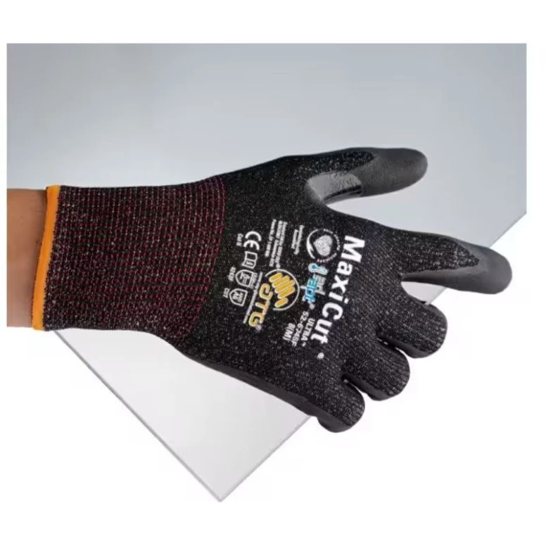12 pares de guantes de trabajo ATG MaxiCut Ultra 52-6745F recubiertos de nitrilo compatibles con pantalla táctil