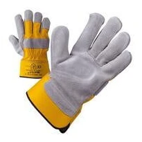 Guantes de trabajo de piel de serraje de grupa y tela de algodón - P 85