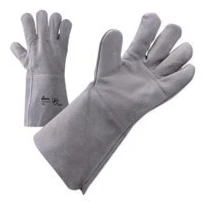 Guantes de trabajo de piel de serraje de grupa , Manguito 14 cm - ART. 41