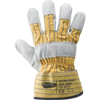 Guantes de trabajo de piel flor bovina y tela - HSU115