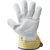 Guantes de trabajo de piel flor bovina y tela - HSU115 2