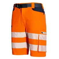Bermuda de trabajo Alta Visibilidad Multibolsillos Stretch Issa Line Softshell HI-VI 8454B