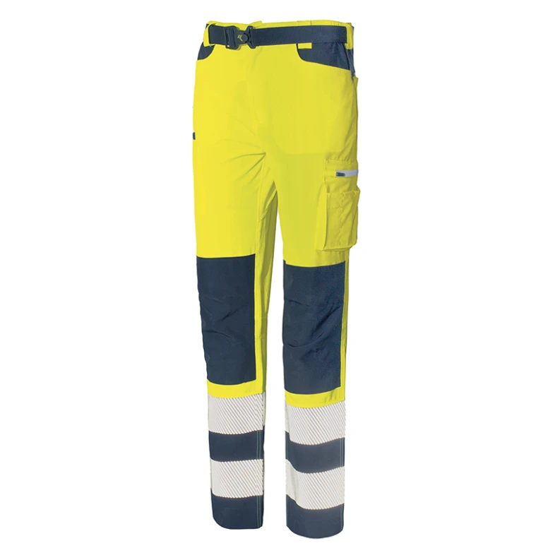 Pantalón de trabajo Alta Visibilidad Multibolsillos Stretch Issa Line Softshell HI-VI 8450B