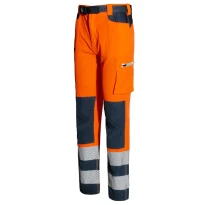 Pantalón de trabajo Alta Visibilidad Multibolsillos Stretch Issa Line Softshell HI-VI 8450B