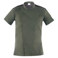 Liquidación total - Chaqueta Mao manga corta de trabajo Cocinero Giblor's Thiago 22P08G640 Color Verde militar Talla 4XL