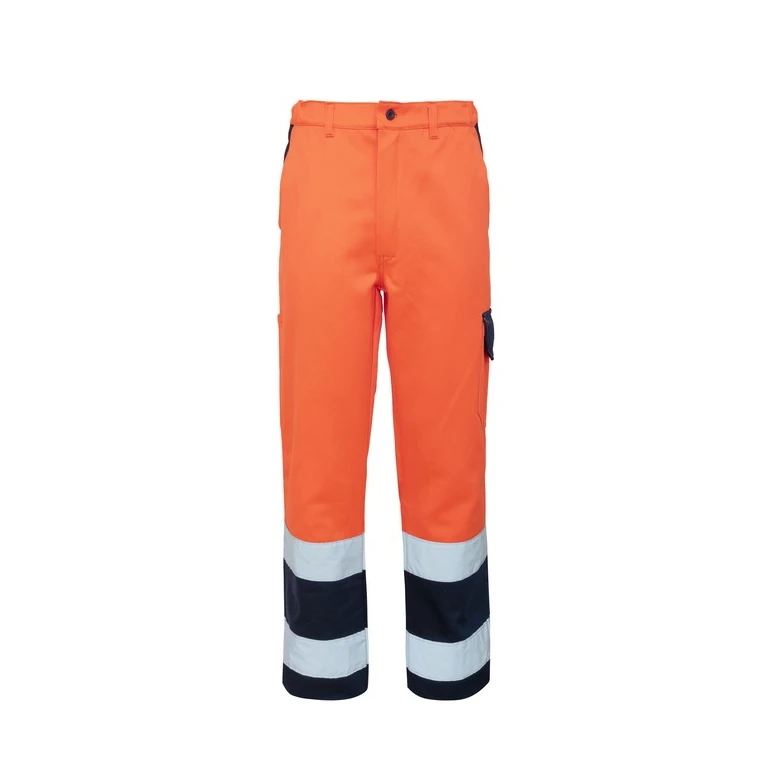 Liquidación total - Pantalón de invierno de trabajo Alta visibilidad Multibolsillos Rossini Hi-Vis A00131 Color Naranja Talla L