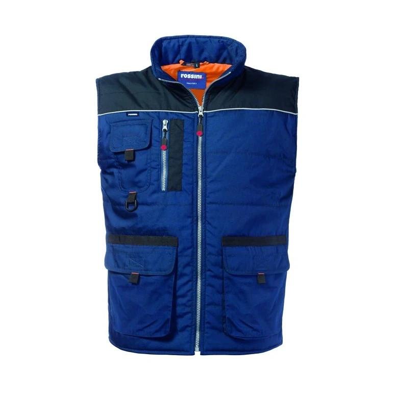 Liquidación total - Chaleco de trabajo Multibolsillos Rossini Morgan HH218 Color Azul/Negro Talla 2XL