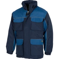 Liquidación total - Chaquetón acolchado multibolsillos con tejido esterno Oxford - Workteam Color Marino/Celeste Talla 2XL