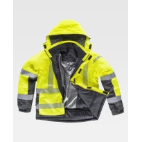 Liquidación total - Chaquetón de trabajo Acolchado Alta visibilidad S9261 - Workteam Color Amarillo/Gris Talla L
