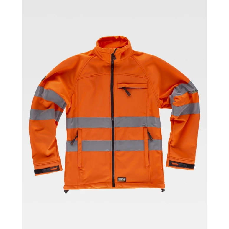 Liquidación total - Chaqueta de trabajo Workshell Stretch Alta visibilidad S9535 - Workteam Color Naranja Talla S