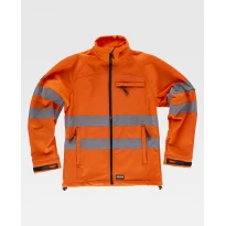 Liquidación total - Chaqueta de trabajo Workshell Stretch Alta visibilidad S9535 - Workteam Color Naranja Talla S
