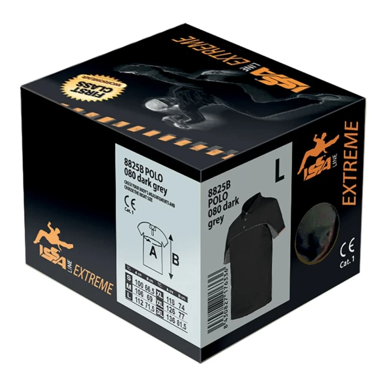 Liquidación total - Polo Extreme stretch Issa Line - 8825B Talla S Color Gris