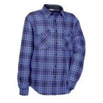 Liquidación total - Camisa de trabajo Cofra Piccadilly 100% algodón Franela V370-0-00 Color Marino/Blanco Talla XL