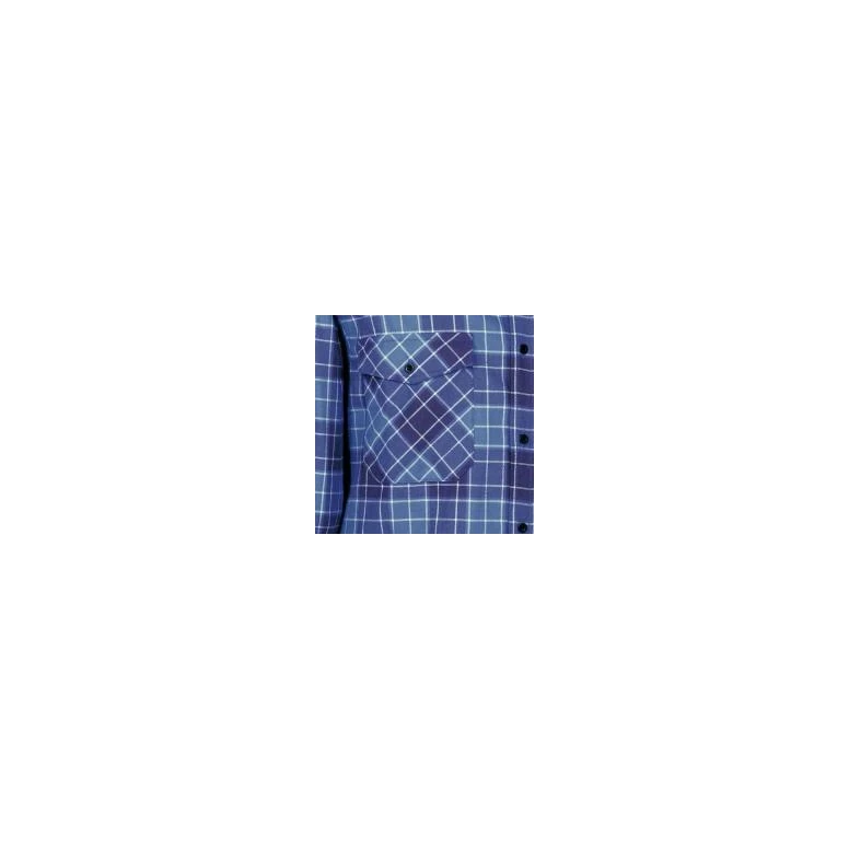 Liquidación total - Camisa de trabajo Cofra Piccadilly 100% algodón Franela V370-0-00 Color Marino/Blanco Talla XL