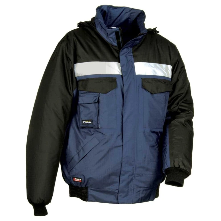 Liquidación total - Chaquetón Acolchado de trabajo Multibolsillos Cofra Gale V198-0-02 Color marino negro Talla XXL